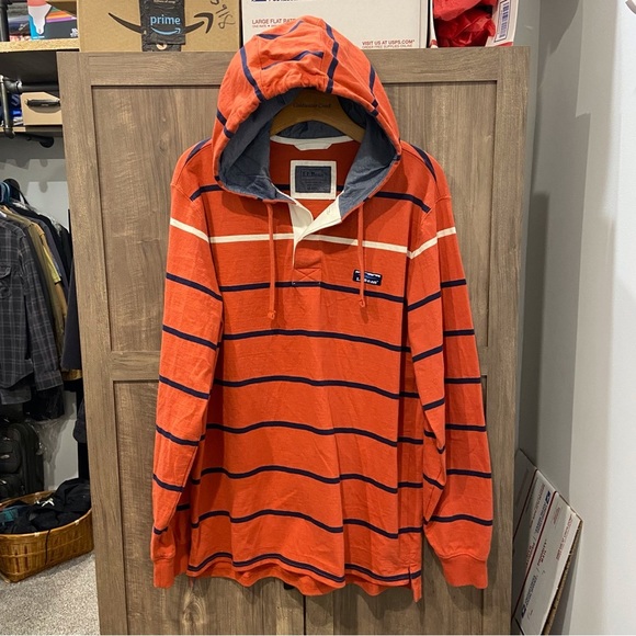 L.L. Bean Shirts Ll Bean Mens Medium Tradition Fit Hooded Polo